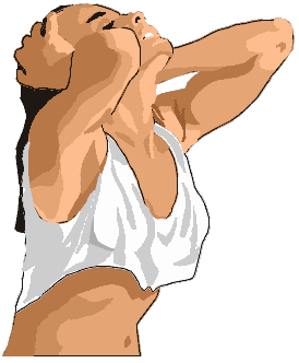 Biceps flexing woman